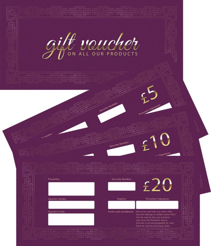 FM WORLD Gift Vouchers (Purple) – 15 vouchers mixed – Presenter Supplies