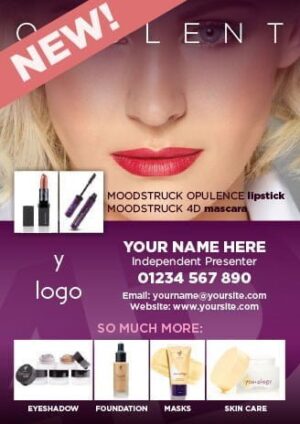 Younique Opulence Lipstick and 4D Mascara A6 Flyers (Personalised)