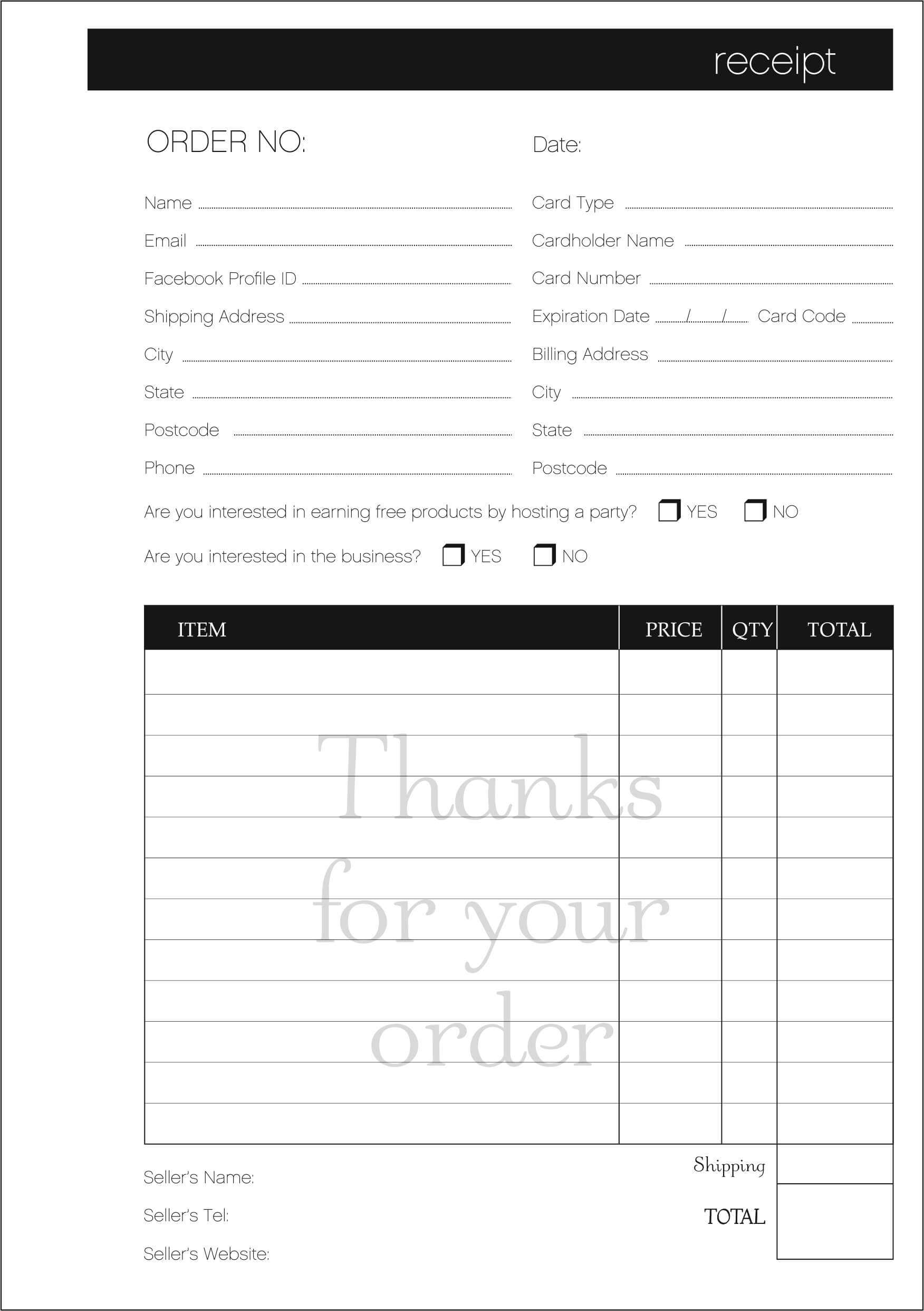 General Order Forms