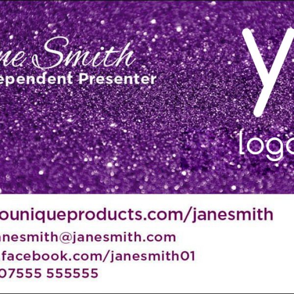 Younique Glitter Business Cards - Single sided style1