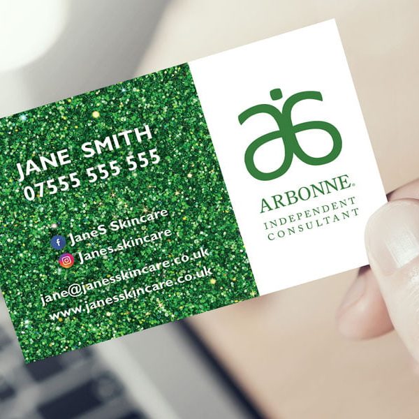 Arbonne Glitter Business Cards UK- Style 1