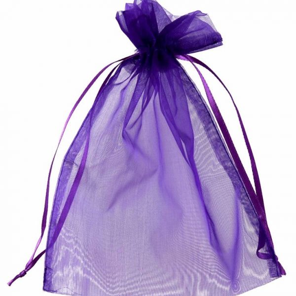 Purple SatiMesh Gift Bags draw string X-Large 20x30cm packs of 10,25 or 50