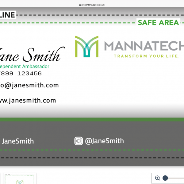 Mannatech Business card online design £6.95