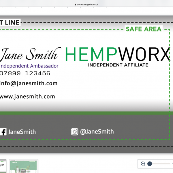 HempWorx Business card online design £6.95